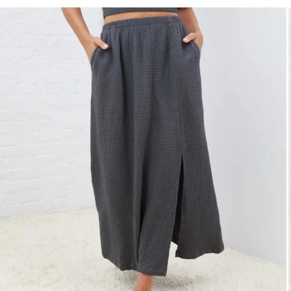 UpWest Coastal Cotton Skirt - SOOT / M
